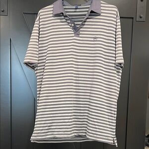 Peter Millar Striped Polo - Purple and White